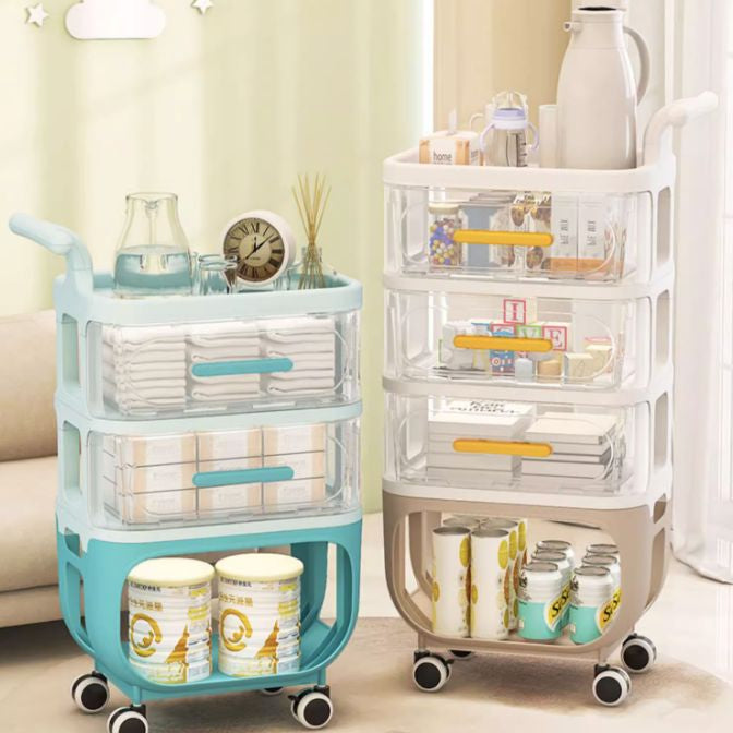 Baby Storage Trolley blue 4 tier