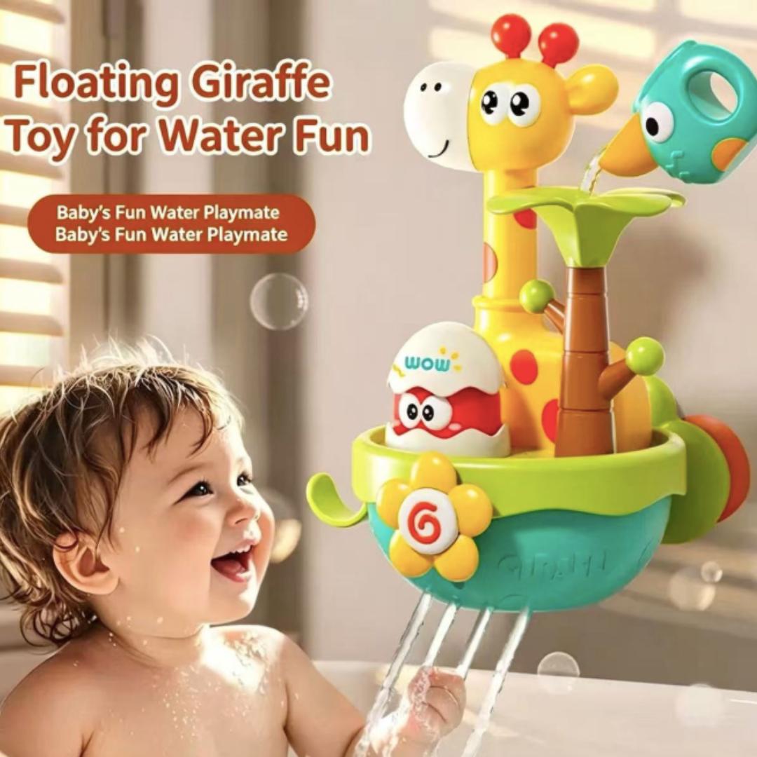 Cute Giraffe Bath Water Toy With Watering Cup