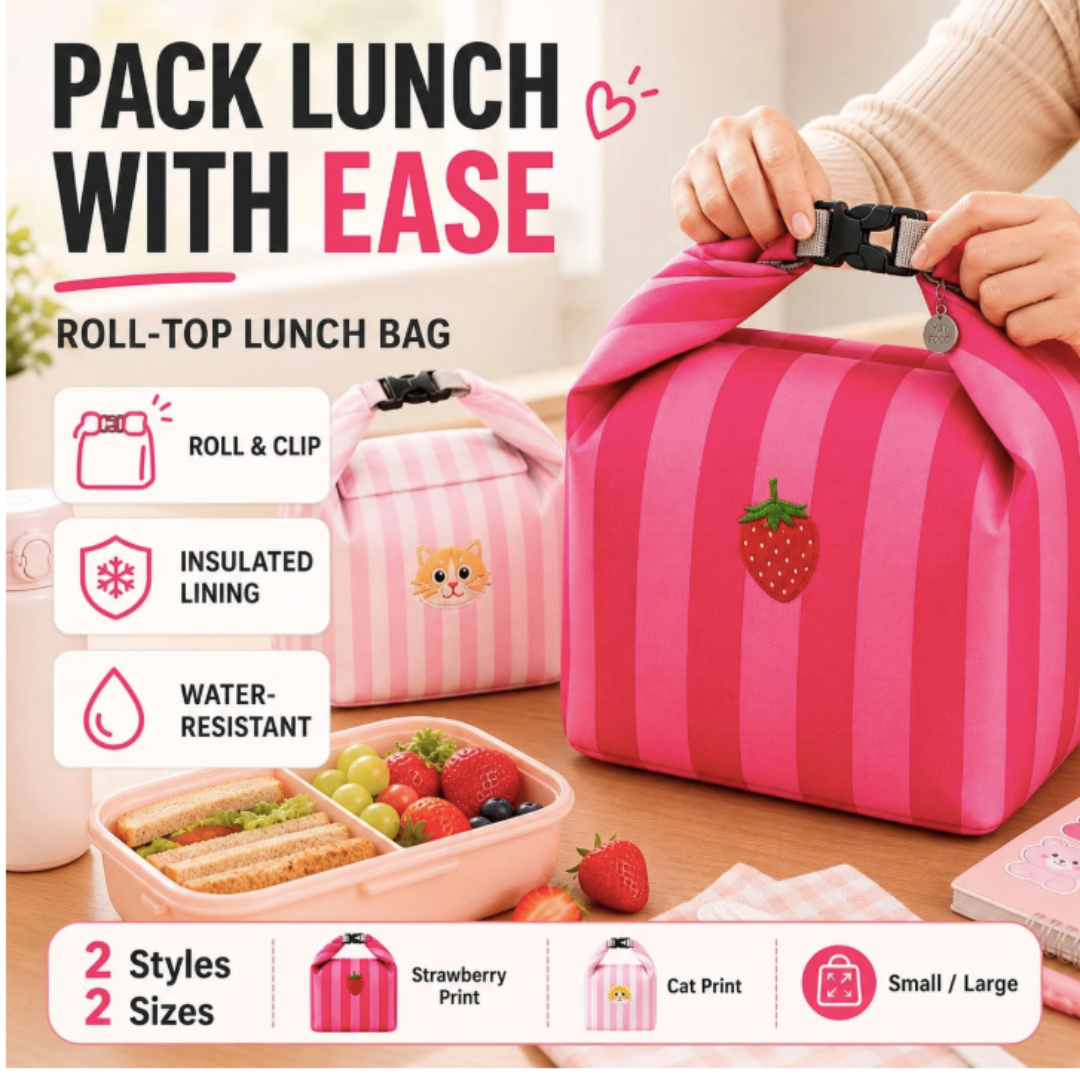Roll-Top Insulated Lunch Bag