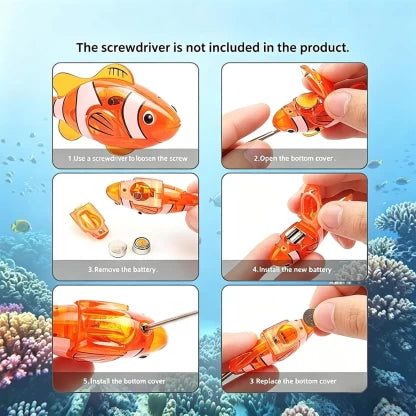 4PCS Swimming Robot Fish Water Activated LED