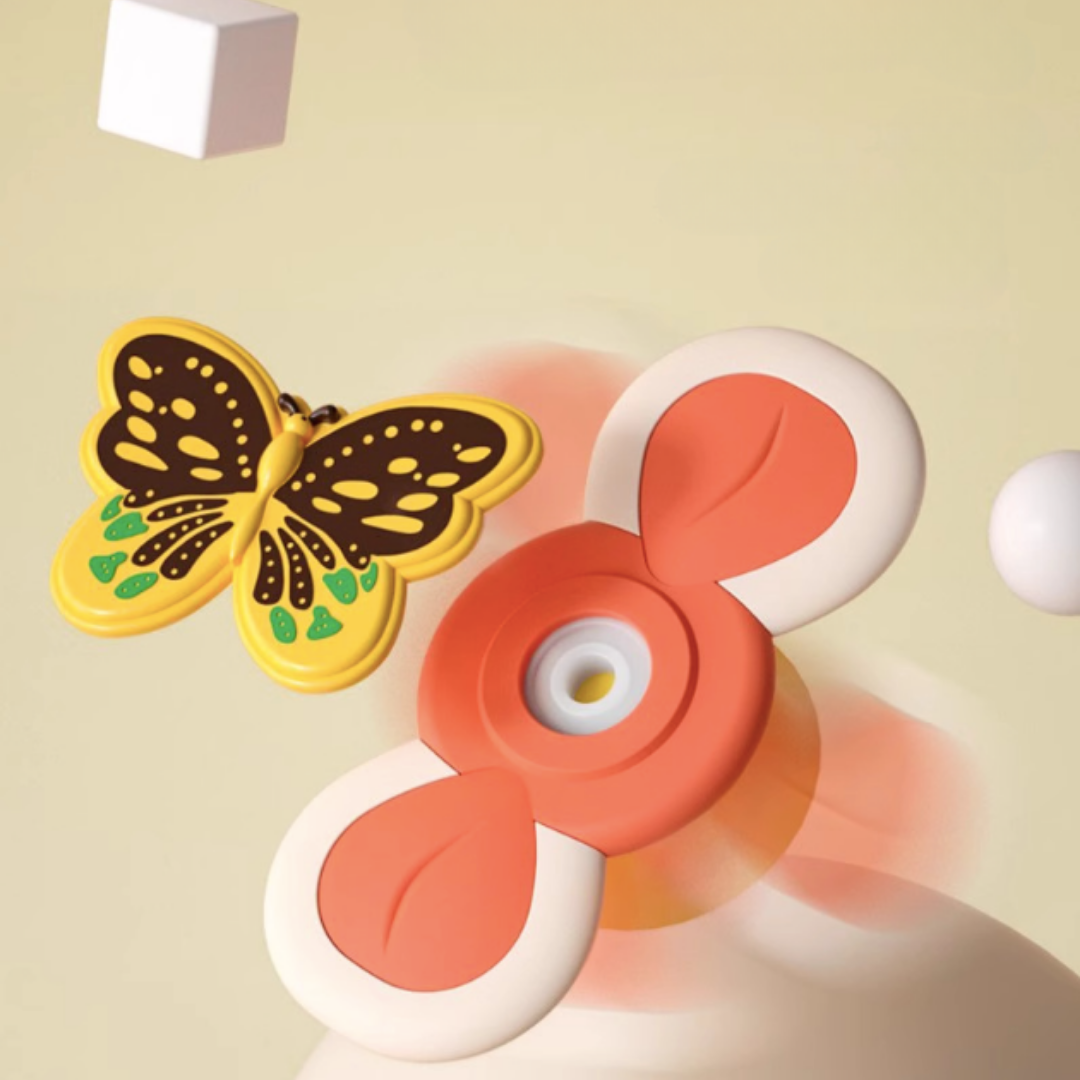 🦋🐞🐝 Suction Cup Spinner Toys – 3-Piece Set (Ladybug, Butterfly & Bee) for Babies & Toddlers