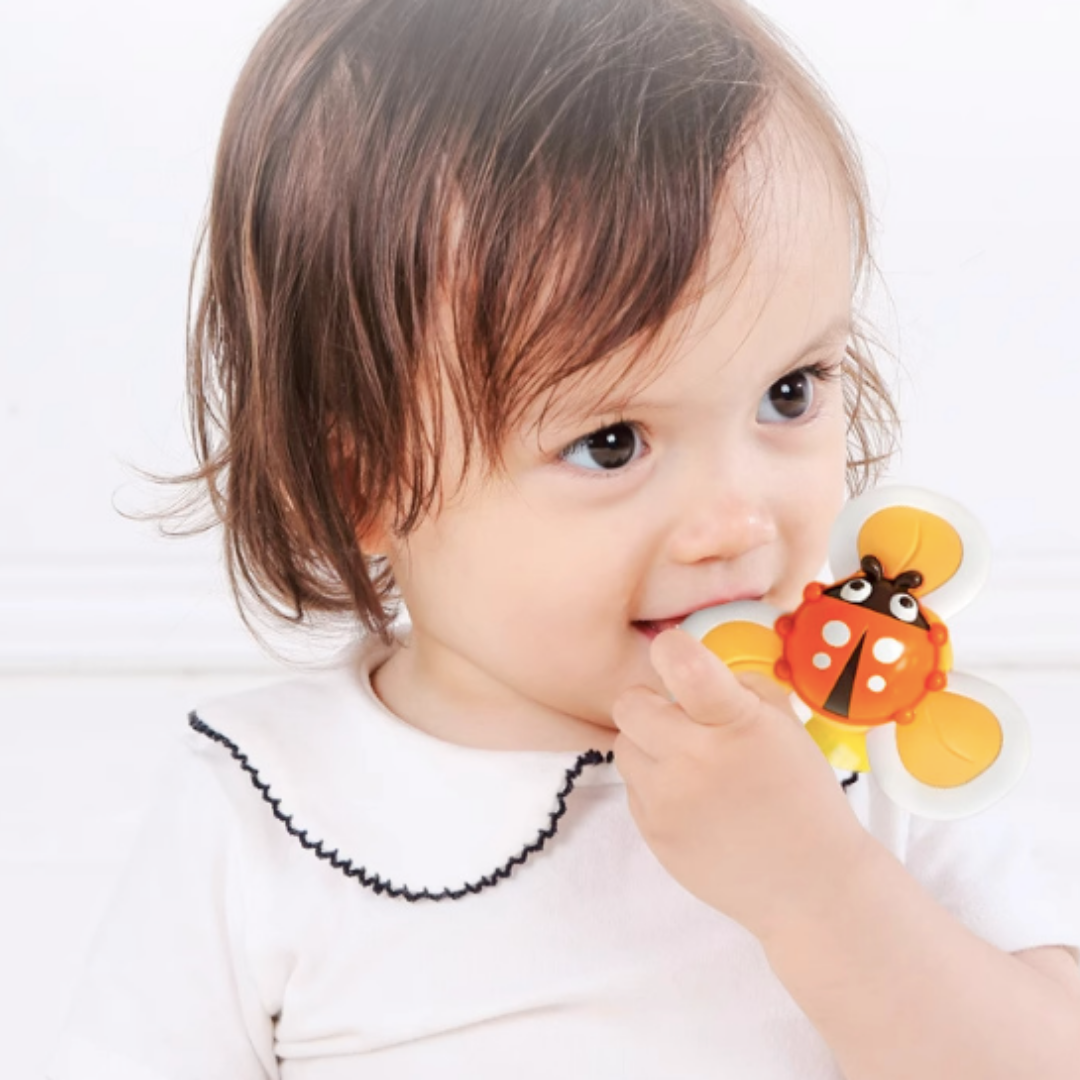 🦋🐞🐝 Suction Cup Spinner Toys – 3-Piece Set (Ladybug, Butterfly & Bee) for Babies & Toddlers