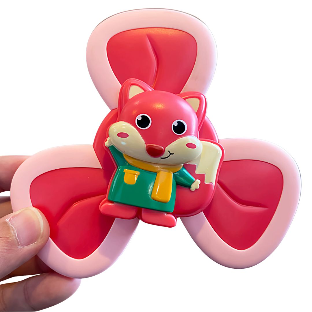 🦊🦁🐨Suction Cup Spinner Toys – 3-Piece Set (Fox,Lion,Koala) for Babies & Toddlers