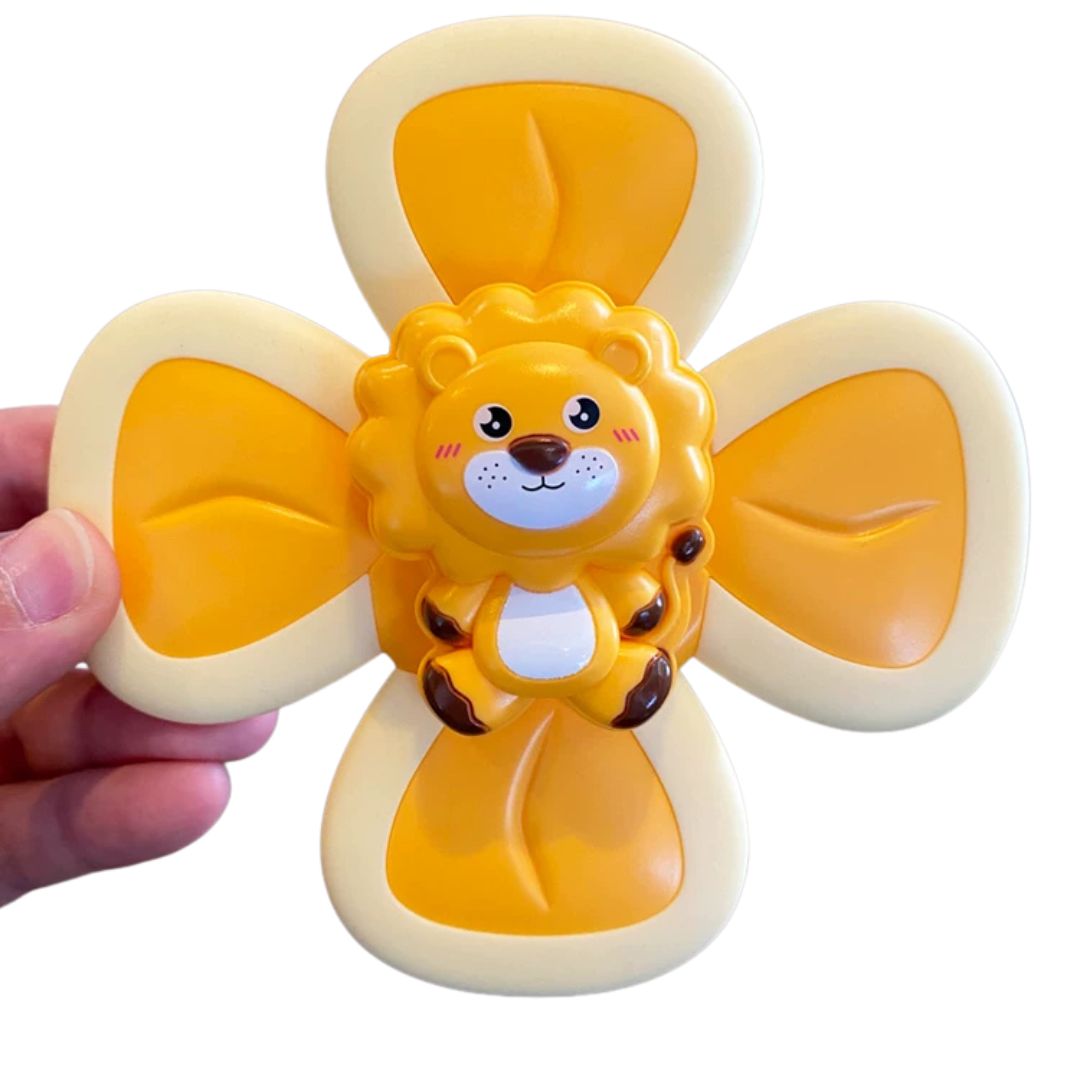 🦊🦁🐨Suction Cup Spinner Toys – 3-Piece Set (Fox,Lion,Koala) for Babies & Toddlers
