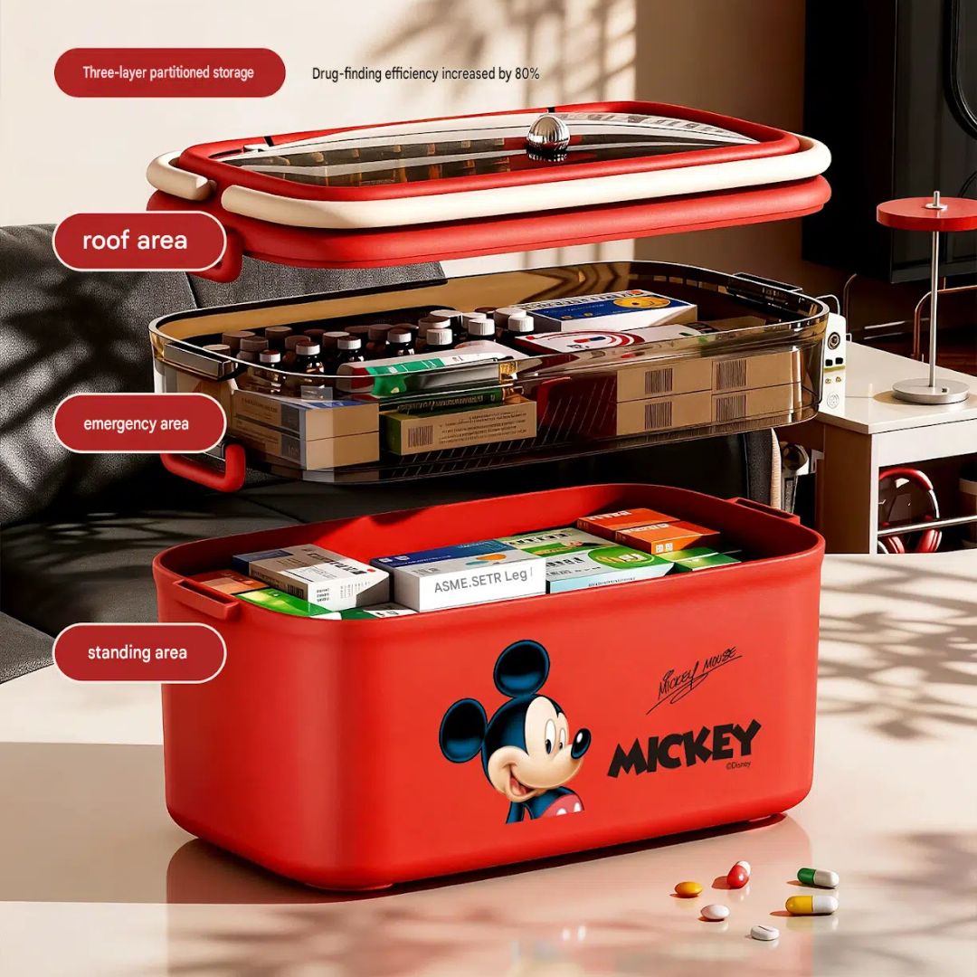 Disney Mickey 3-Tier Family Medicine Storage Box
