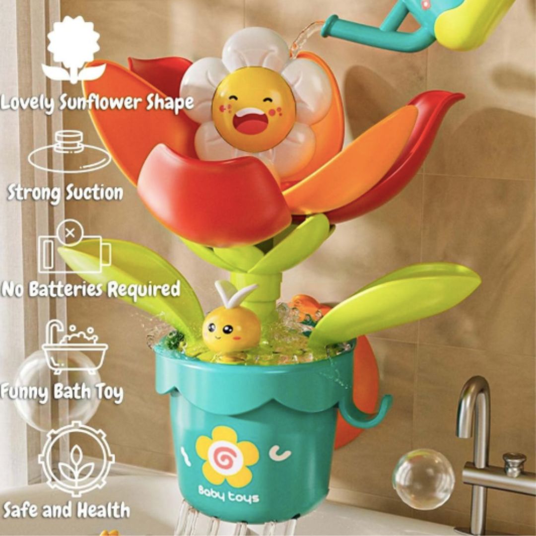Toddler Baby Bath Educational Toy Pop-Up Flower Sprinkler
