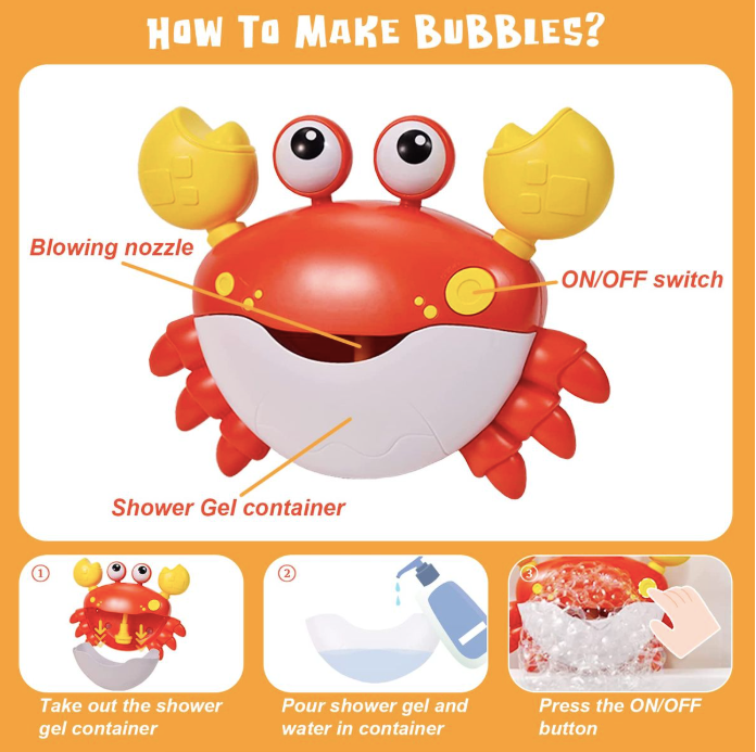 🦀 Interactive Crab Bath Toy – Fun Floating Baby & Toddler Water Toy